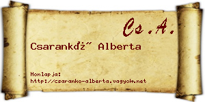 Csarankó Alberta névjegykártya